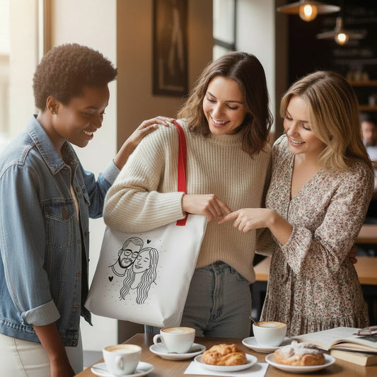 Koppel Canvas Tas met Tekening