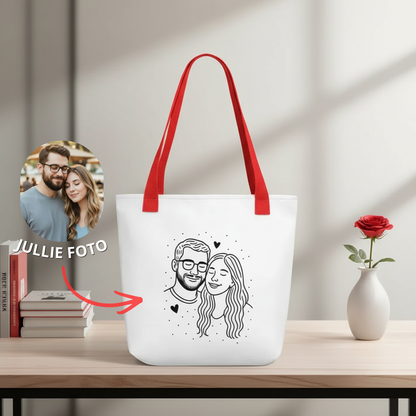 Koppel Canvas Tas met Tekening
